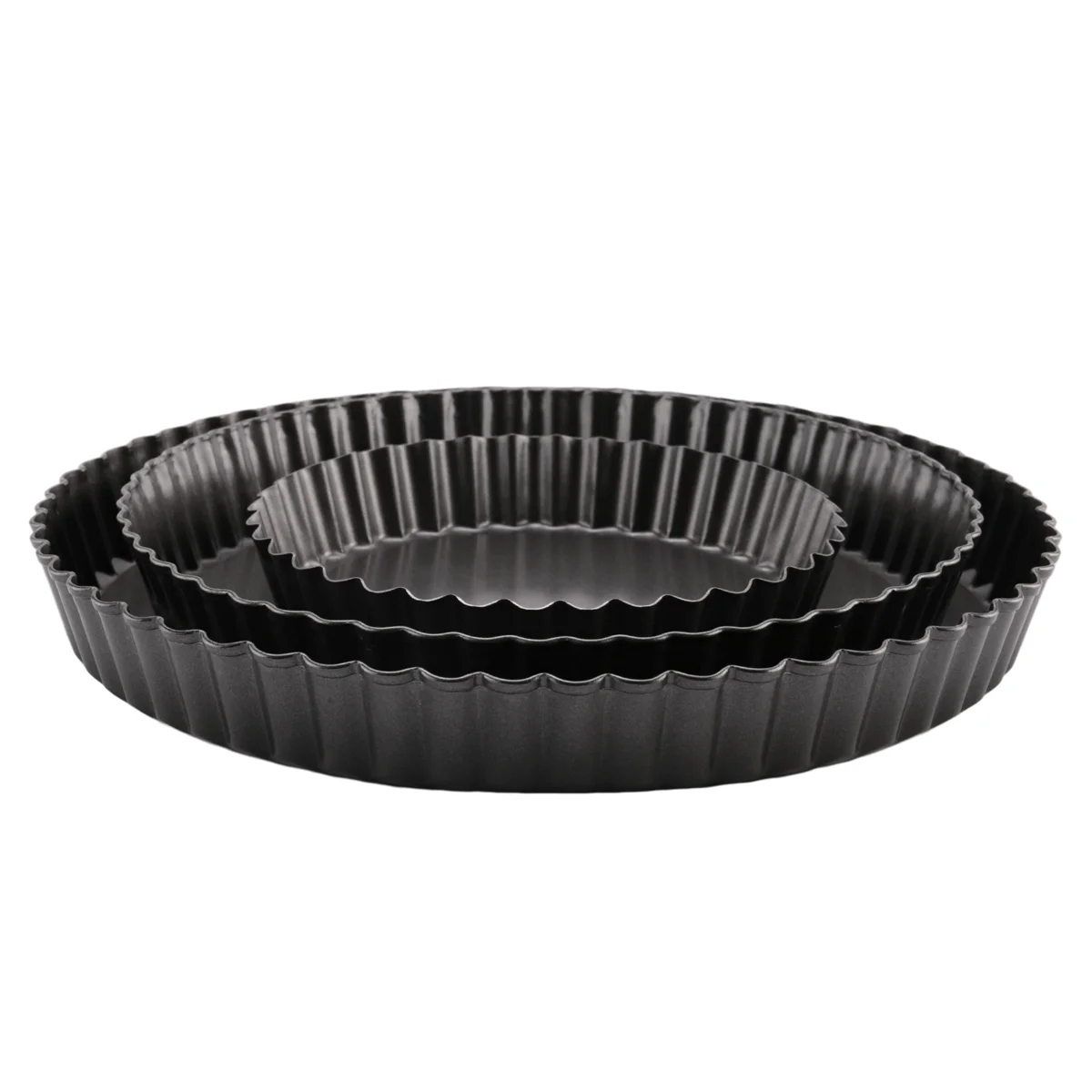 Pie Tin,Non-Stick Pie Dish,Round Quiche Tart Pan,Pizza Plate with Removable Loose Bottom,Bakeware(14/20/24cm)