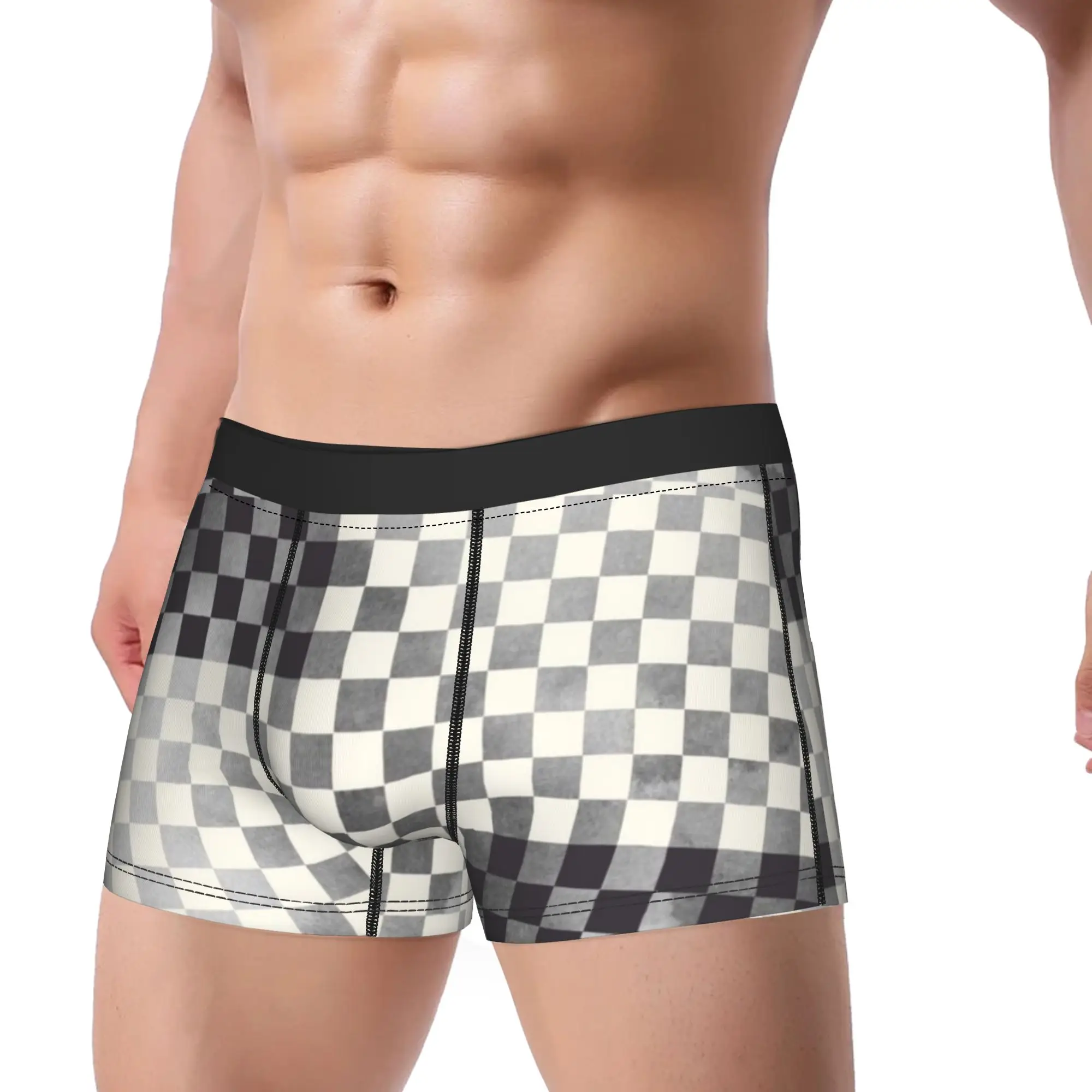 Check Pattern (8) Checkerboard Underpants Homme Panties Male Underwear Comfortable Shorts Boxer Briefs
