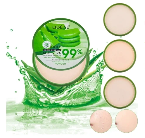 Foundation Makeup 99% Aloe Vera Softening Powder Waterproof Moisturizing Concealer Foundation Make Up Face Contour Powder Brush