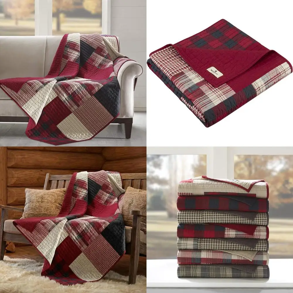 

Роскошный стеганый плед Woolrich — Cabin Liestyle, пэчворк с дизайном лося, всесезонное, легкое и дышащее, уютное постельное белье