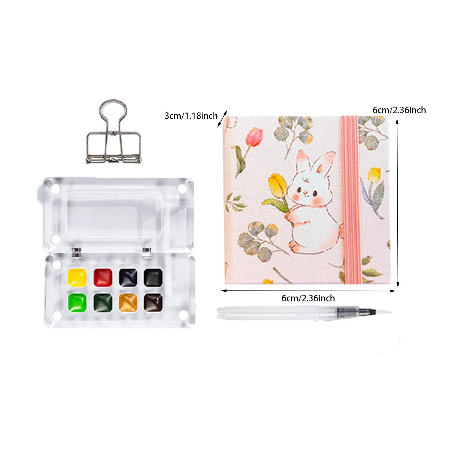 مجموعة ألوان مائية للسفر مع أقلام ألوان مائية صغيرة محمولة #6
