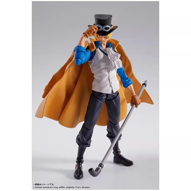 ฟิกเกอร์อนิเมะวันพีซของแท้จาก Bandai รุ่น S.H.Figuarts SABO ของเล่นแอคชั่นฟิกเกอร์สำหรับเด็ก ของขวัญ ของสะสม โมเดลตกแต่ง