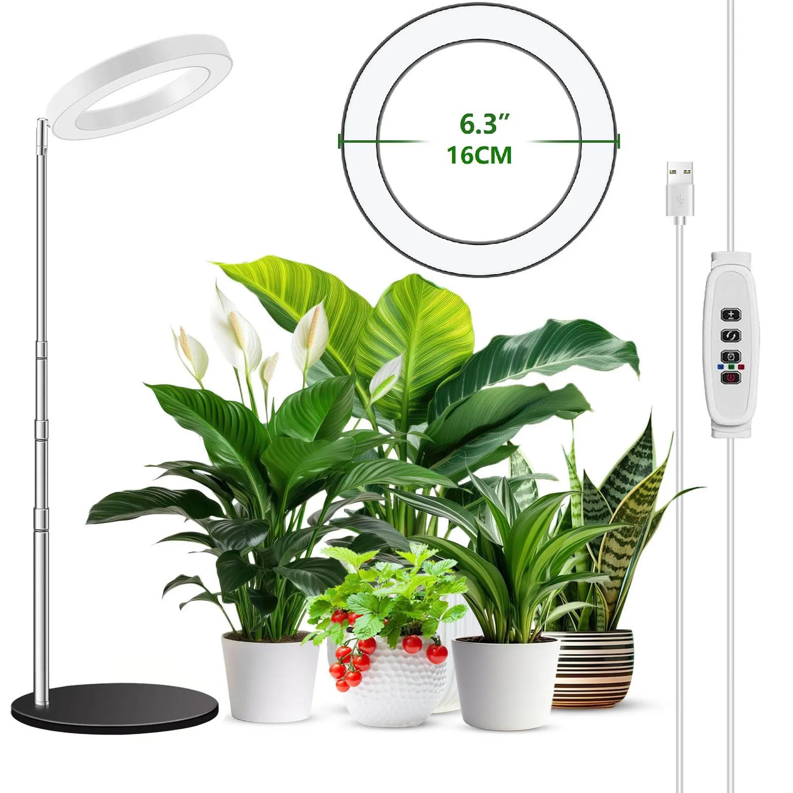 

Grow Lights for Indoor Plants Full Spectrum, 72 LEDs Desktop Growing Lamp, 22cm-98cm Height Adjustable with Auto Timer 3/9/12H