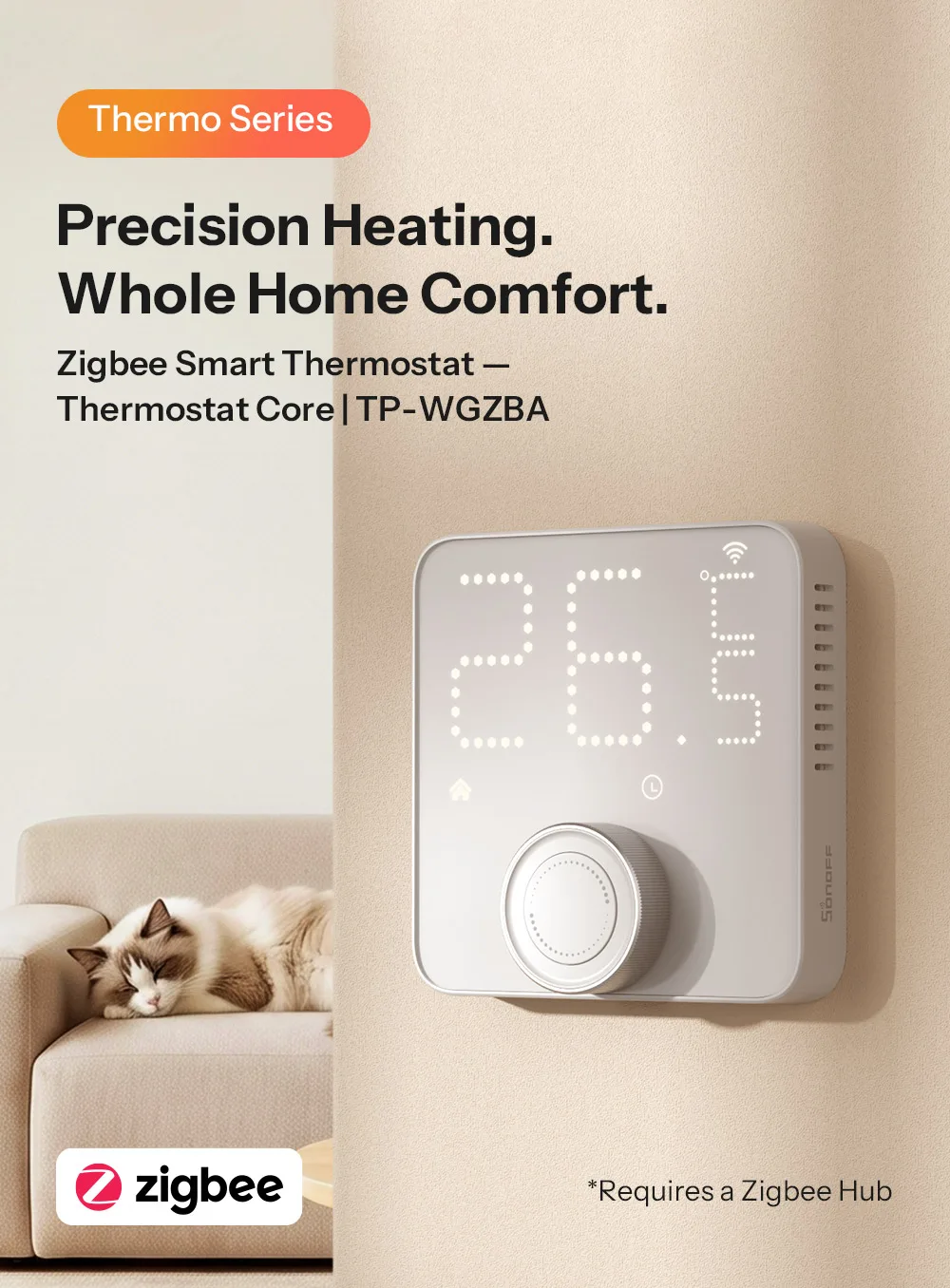 SONOFF Thermostat-Kern Zigbee Smart Thermostat TP-WGZBA, Doppelte Ausgänge, für Hydronik-Heizung & Heizkessel, kompatibel mit Home Assistant. – Detail 1