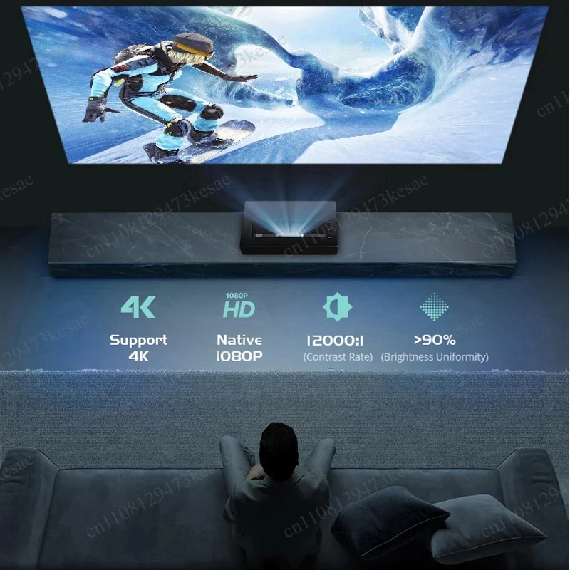 Vivicine D068 UST Ultra Short Throw Laser Projector | DLP Full HD 1080P 4K Support Portable Home Theater