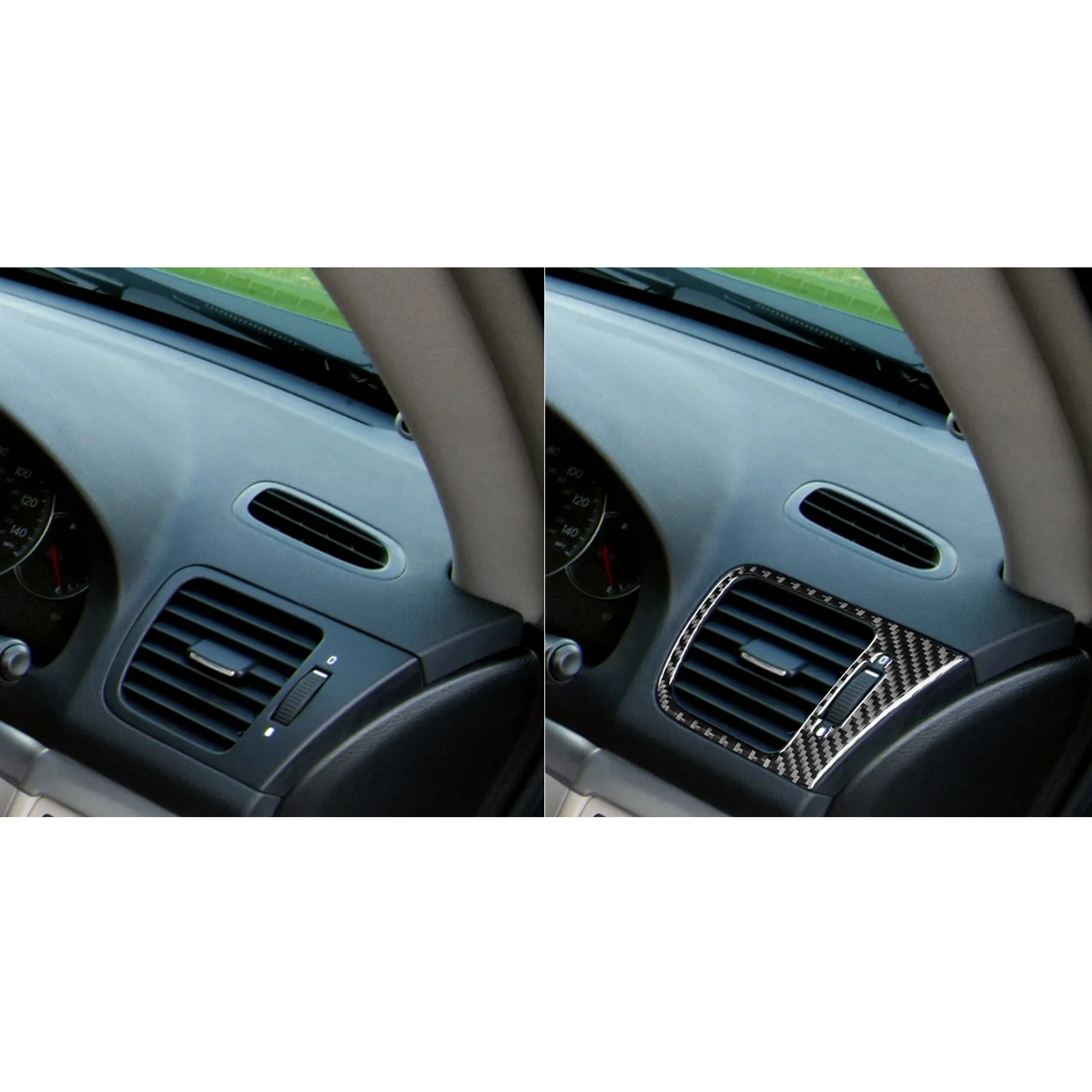 Real Carbon Fiber Car Accessories Dashboard Air Vent Cover Soft Sticker For Subaru Legacy/Outback 2005 2006 2007 2008 2009 4