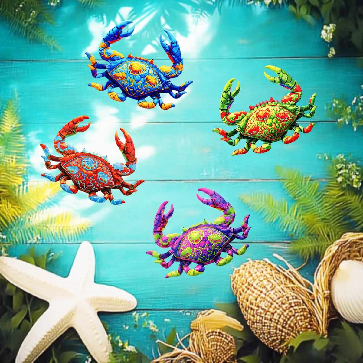 Eye-catching Metal Crab Ocean Wall Decor for Ocean Themed Home Garden Yard Pool Bathroom Living Room Yard Fence Sculpture Statue