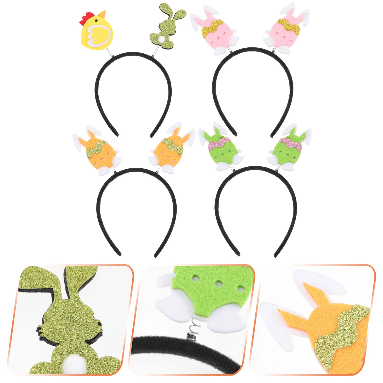 

4 Pcs Gift Easter Glasses Child Reusable Costume Hairband Plastic Cosplay Headband