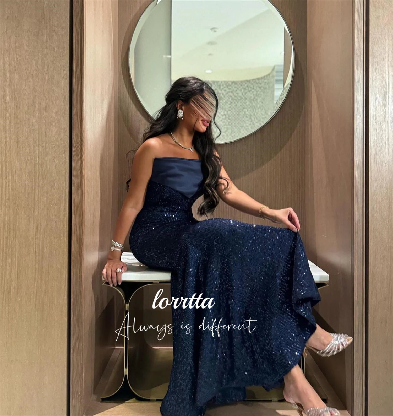 

Lorrtta Customized Luxurious Women's Evening Dresses for Special Occasions Prom Dresses 2025 Party Dress Shiny Fabric Robe Gala