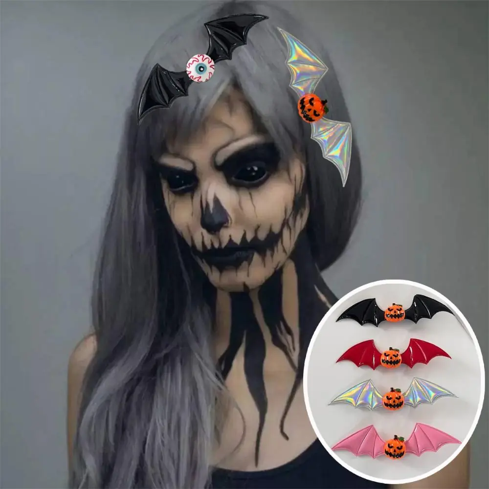 

4PCS Funny Resin Halloween Hairpin Y2k Hair Barrettes Bat Wings Hair Clip Cosplay Headdress Bat Duckbill Side Clip Party Props