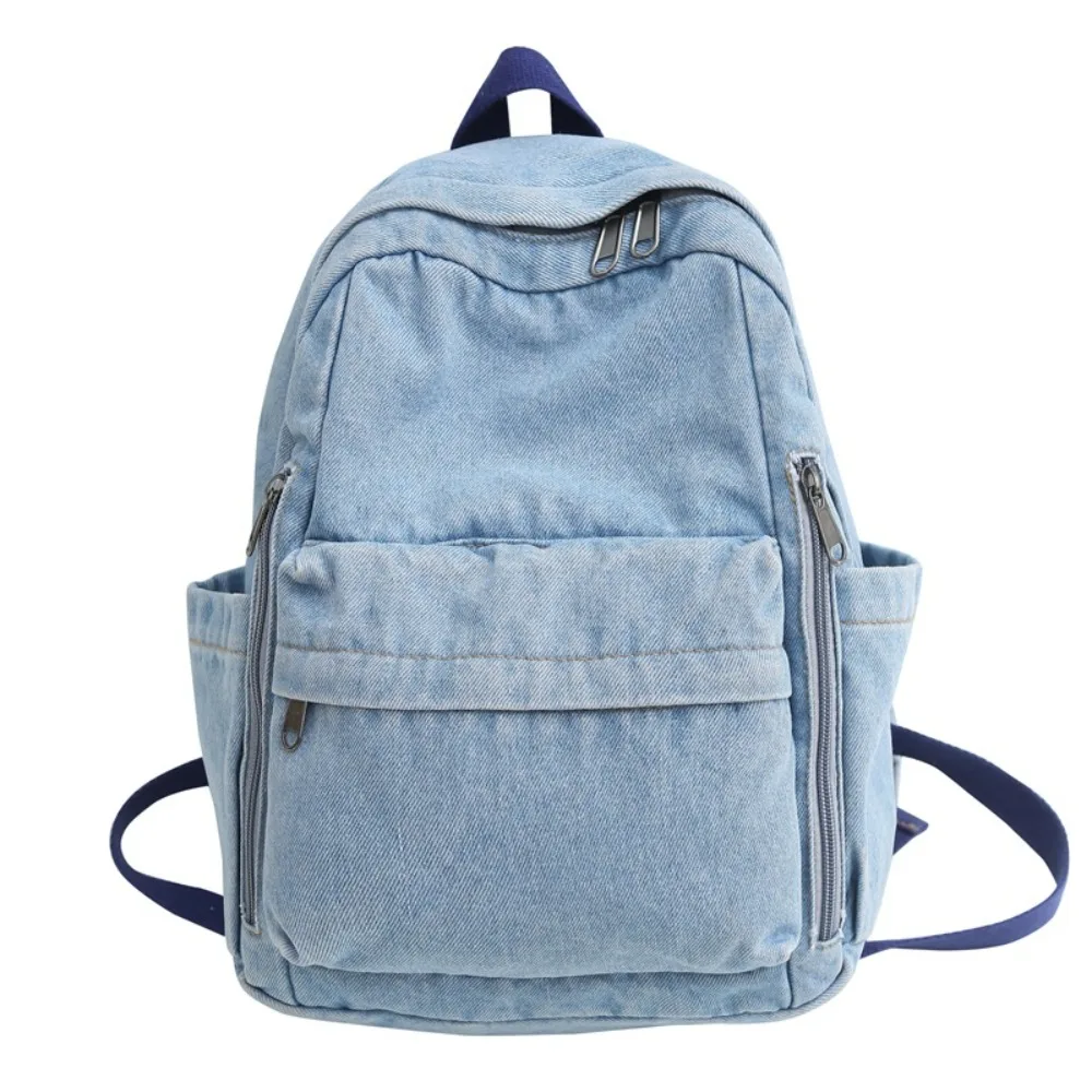 

Y2K Denim Backpack Street Style Japanese Style Vintage Handbag Solid Color Shopping Bag Solid Crossbody Bag Streetwear