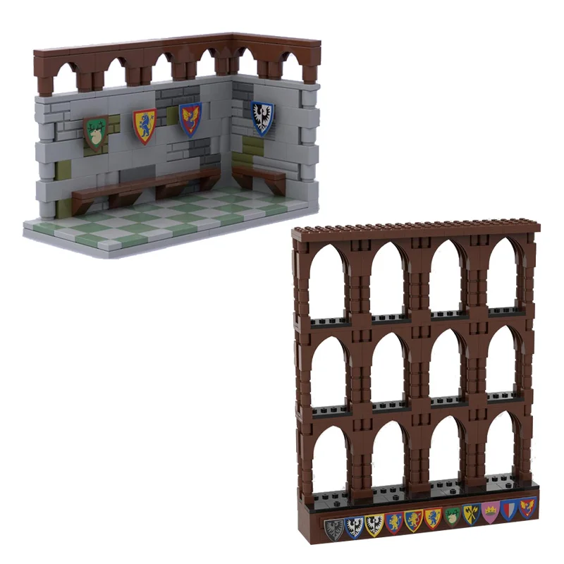 

Knight Character display Stand and Collector Shield Model series Creative assembly Toy set Boys holiday gift MOC building block