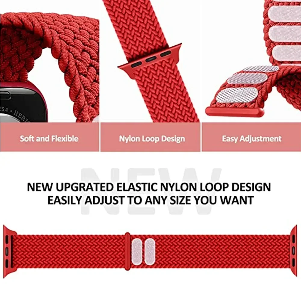 Braided Solo Loop For Apple watch Band 44mm 40mm 45mm 41mm 42mm ultra 2 49mm correa bracelet iwatch series 9 7 3 5 se 6 8 Strap
