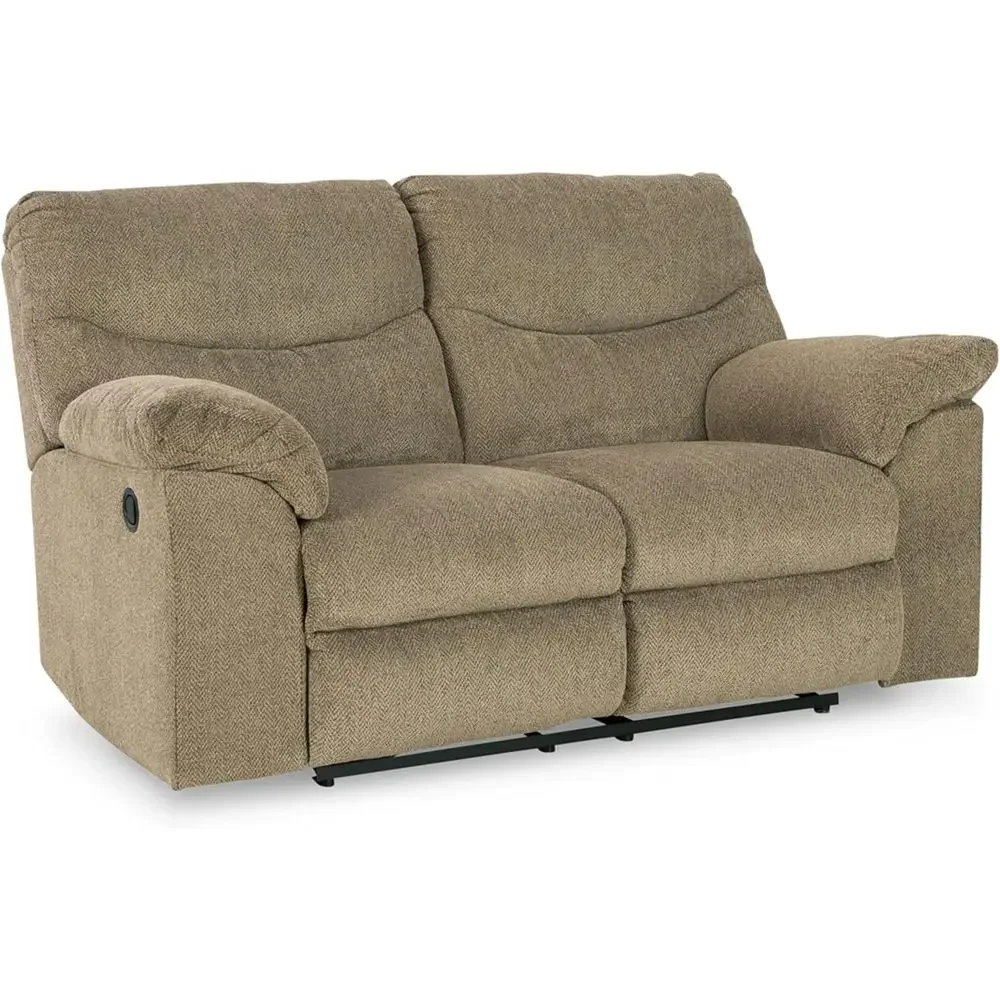 

Transitional Style Reclining Loveseat in Light Brown