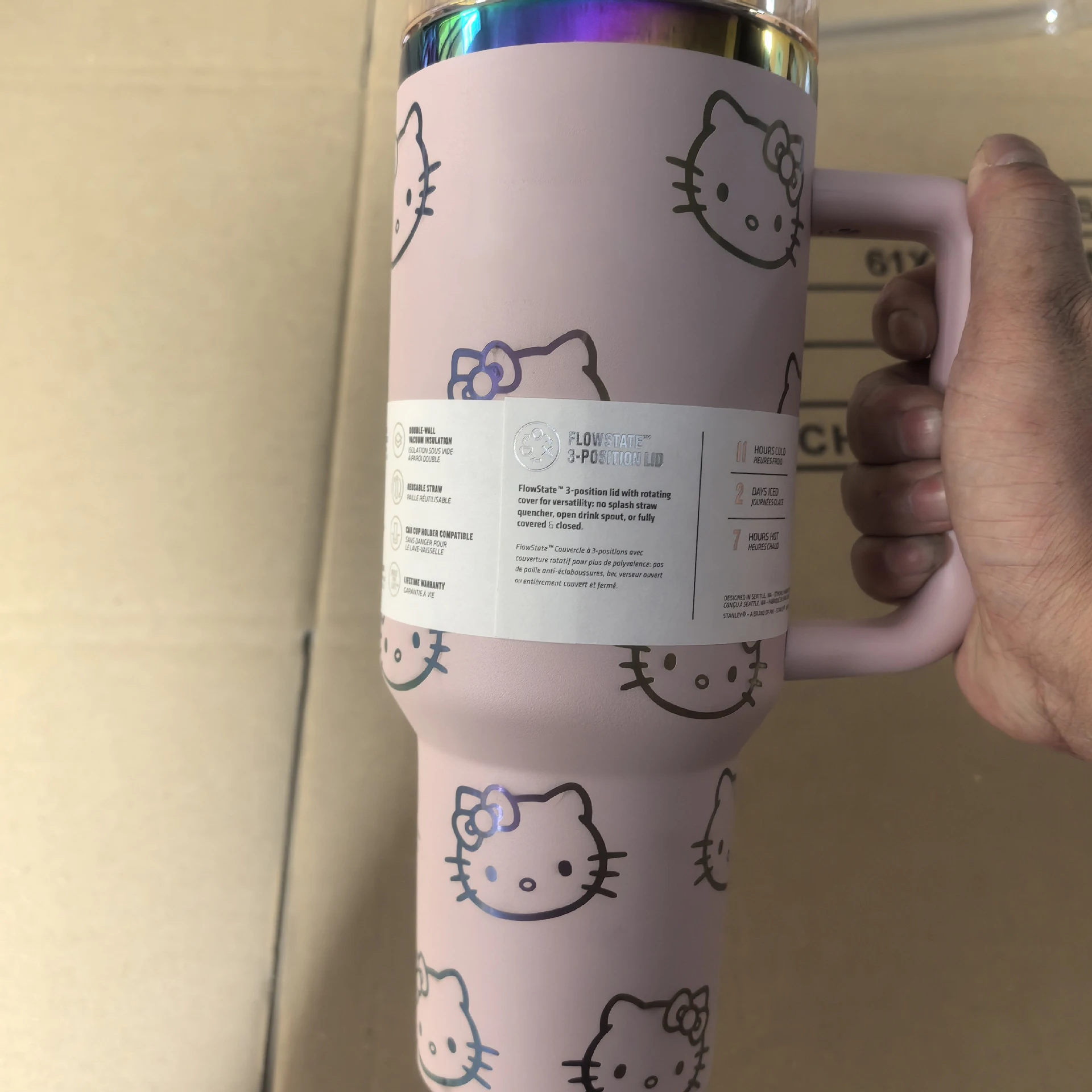 1200ml/40oz Sanrio Hello Kitty 304 Stainless Steel Insulated Water Bottle Thermal Coffee Car Vacuum Flask Thermos Bottle Gift