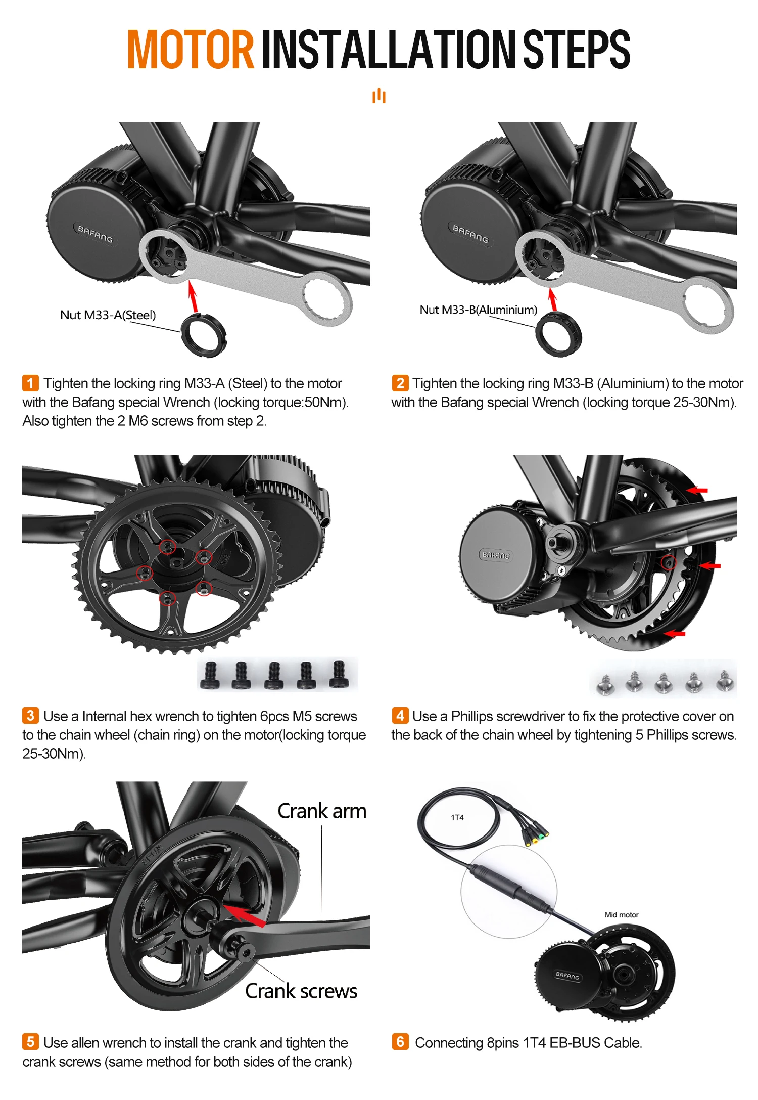 BAFANG 36V 250W 360W 500W Mittelmotor-Kit BBS01B 8Fun M315 BBS01 Mittelantriebsmotor Elektrofahrrad-Umbausatz E-Bike-Motor 36V Batterie – Detail 20
