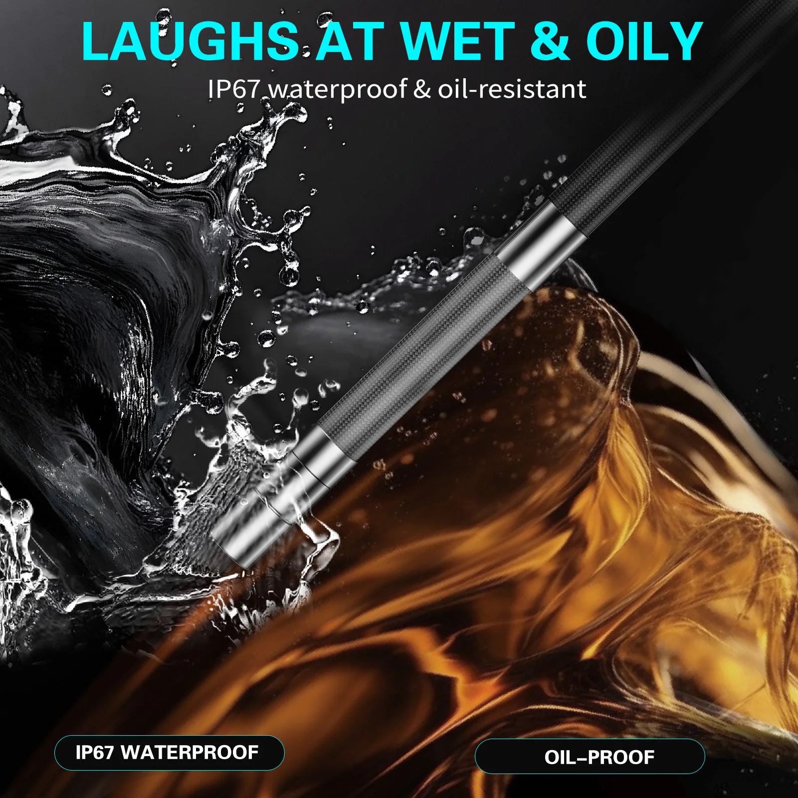 Two-ways Steering Industrial Endoscope Camera 6mm Dual Lens 4.3 inch Inspection Borescope For Endoscopy Car