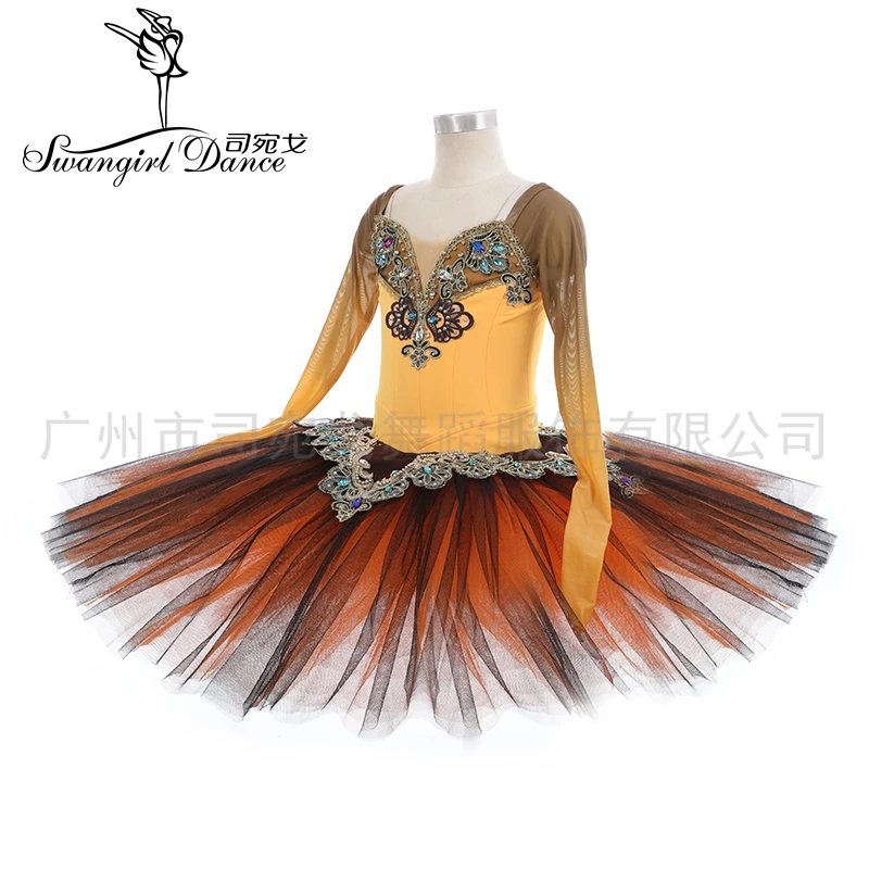New Orange Color Blingbling  Ballet Tutu Competition Performance Tutu Customized BT4213