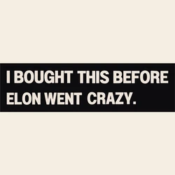 Anti Elon Bumper Sticke for Car I Bought This Before Elon Went Crazy Decal Car Bumper Window Waterproof Sticker 15CM PVC KK