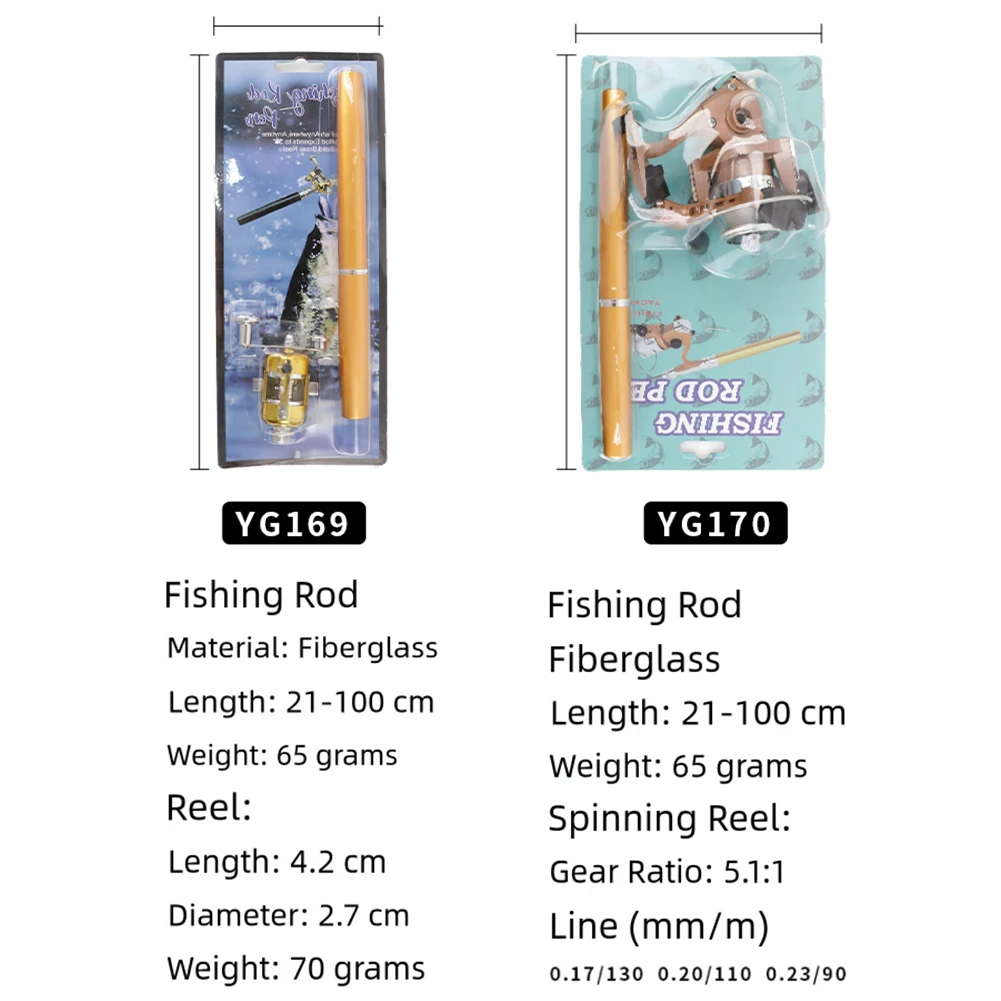 Taschen-Angelrute, Angelrute, Camping, Angeln, Ausflug, Geschwindigkeitsverhältnis 5,1 1, 500 g, Angelgewicht, beste Angelrute für Reisen