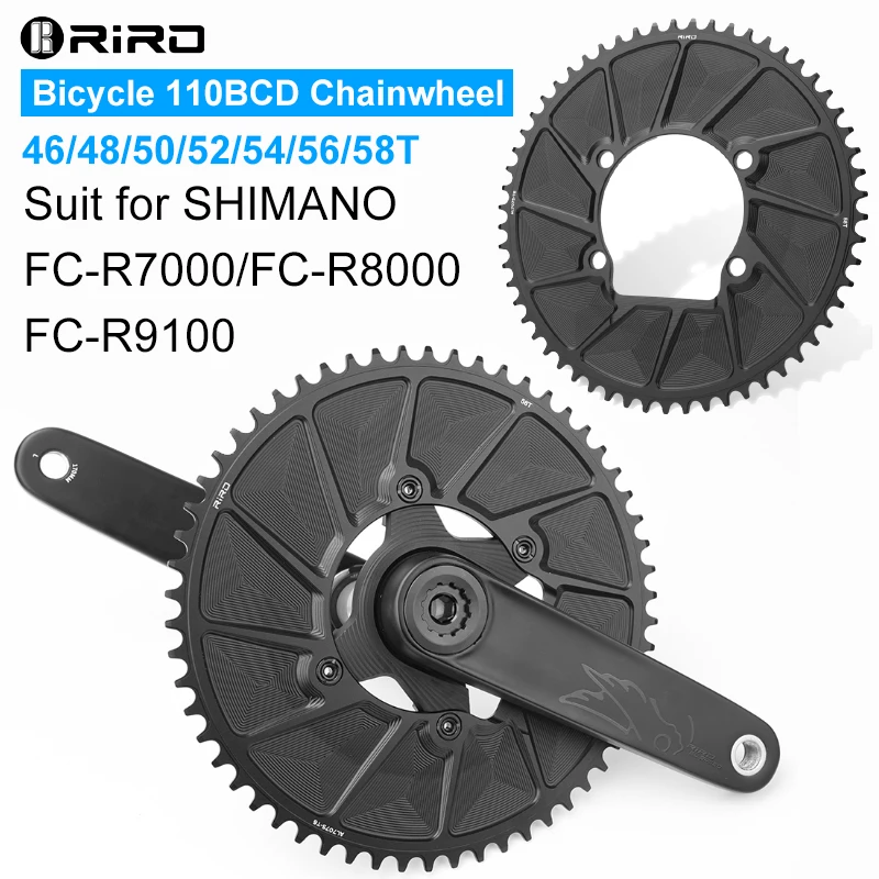 

Звездочка велосипедная RIRO 110BCD, полузакрытая, для шоссейных велосипедов, для систем 9/10/11/12 скоростей, 46/48/50/52/54/56/58T