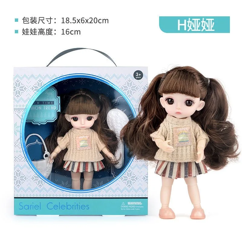 16cm BJD Doll Princess Doll for Girls - 13 Movable Joints Fashion Doll with Exquisite Gift Box Set Kids Toy Birthday Present