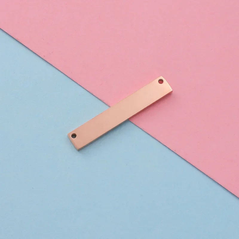 20Pcs/Lot 2*6*35mm Mirror Polish Stainless Steel Rectangle Stamping Blank Bar Charm For DIY Jewelry Making Necklace