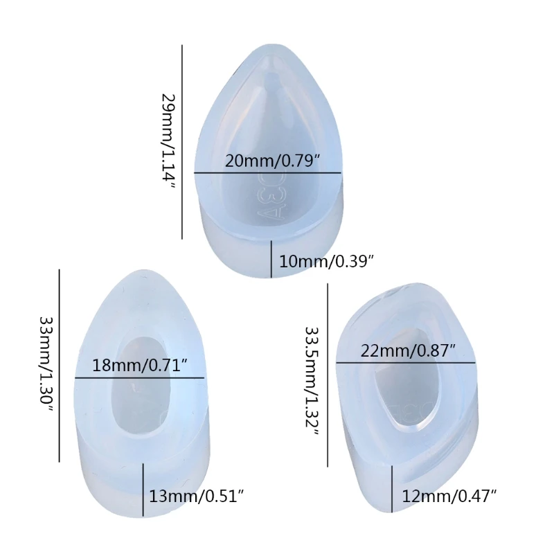 6 Stuks Siliconen Hanger Geometrische Teardrop Mold Hars Gieten Hanger met Gat Y08E