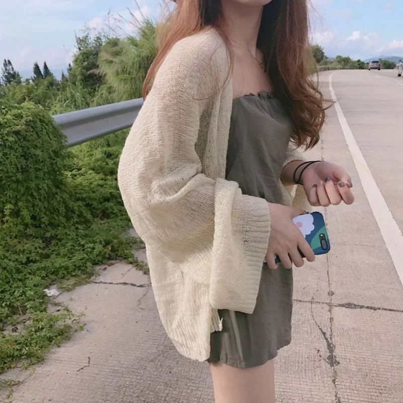 Cardigan Women Sweaters 2021 Thin air-conditioning Cardigan Loose hollow-out Sweater Female Sweaters Women Fashion LXJ2205