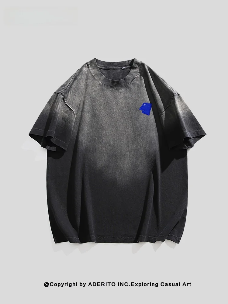 

Модная футболка NANA в американском ретро-стиле, уличная, с градиентным принтом, летняя, с массивным дизайном, парная, дышащая, из хлопка, для молодежи