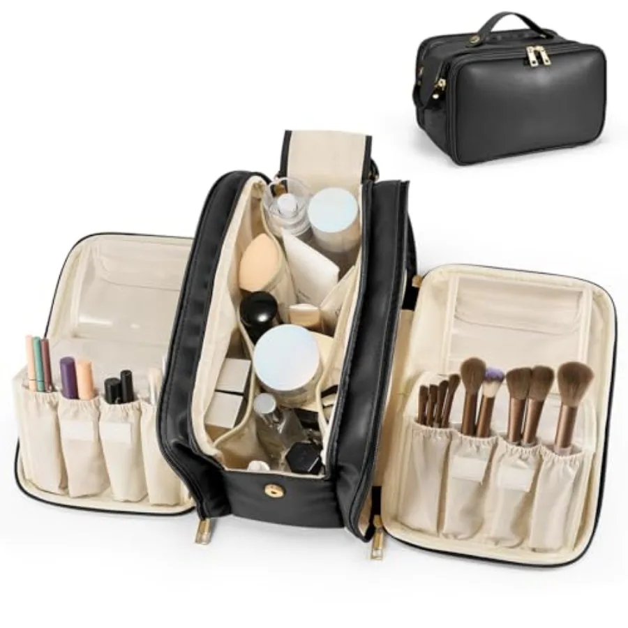 

Travel Makeup Bag Women's Large Capacity Cosmetic Portable Organizer Large Opening Waterproof Storage Toiletry Bags Vertical Fr