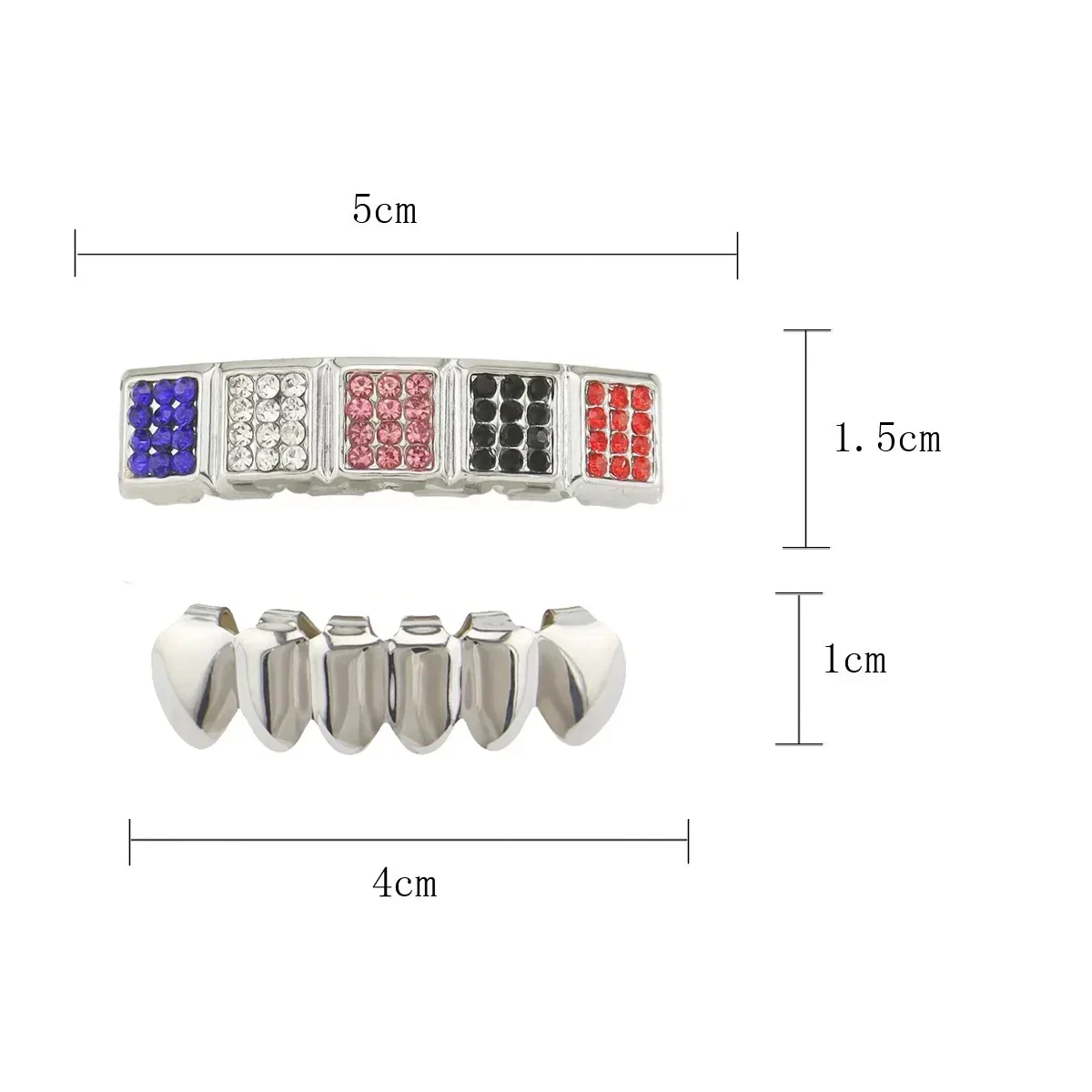 الهيب هوب الملونة تشيكوسلوفاكيا الأحجار الأسنان Grillz قبعات مكعب الزركون مثلج خارج مايكرو تمهيد أعلى وأسفل سحر الشوايات للرجال النساء مجوهرات