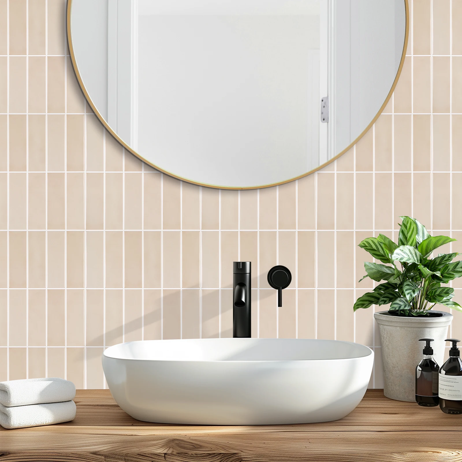 

5/10sheets The Garage Renovation Self -sticking Wall Stickers，Peel and Stick Backsplash Subway Tile for Kitchen Bathroom