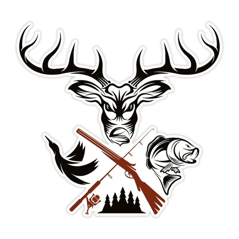 

22060# Наклейка на авто Охота и Рыбалка Car Sticker Waterproof Vinyl Decal Car Accessories Decor