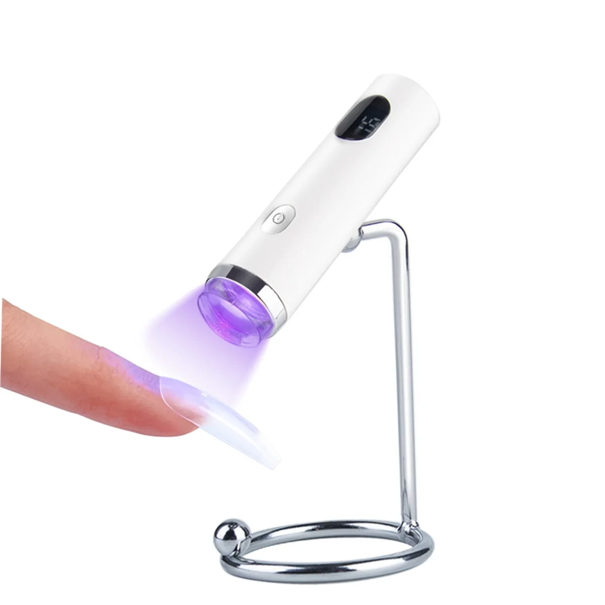 UV Light with Stamp Handheld Mini Nail Cure Lamp with Silicone Stamper Nail Dryer Fast Curing for Gel Polish Glue Gel