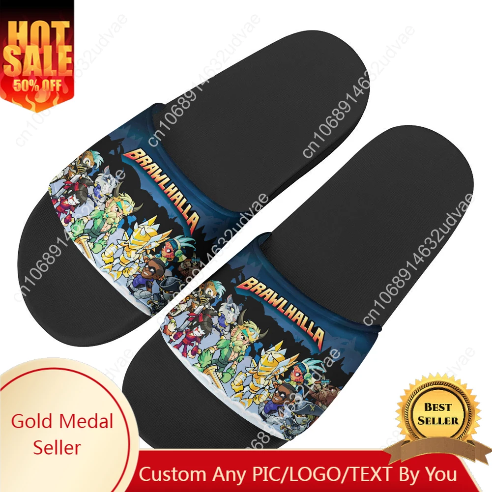 

Brawlhalla Sandals Home Slippers Water Shoes Men Women Teenagers Children Sandal Bathroom Beach Pool Custom Made Summer Slipper