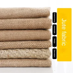 Jute Fabric By Meters for Upholstery Tablecloth Curtains Photography Background Diy Sewing Cloth Durable Anti-tear Soft Sturdy
