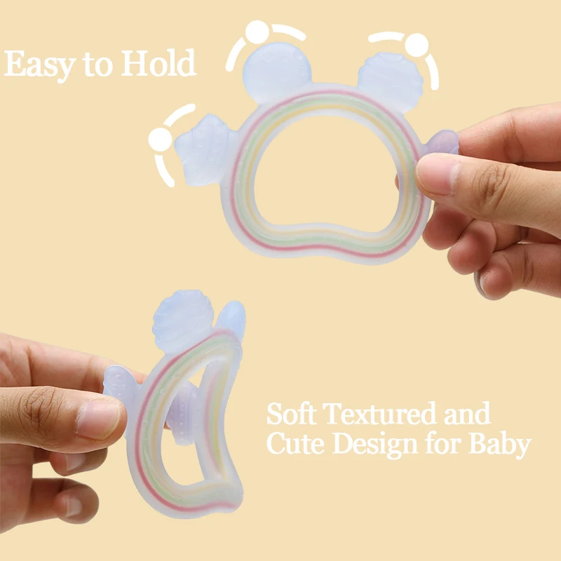 Baby Planet-juguetes de dentición de silicona, fácil de agarrar, cuidado de bebés, mordedor, juguete para masticar, sin BPA, regalos para niños y niñas, artículos para bebés