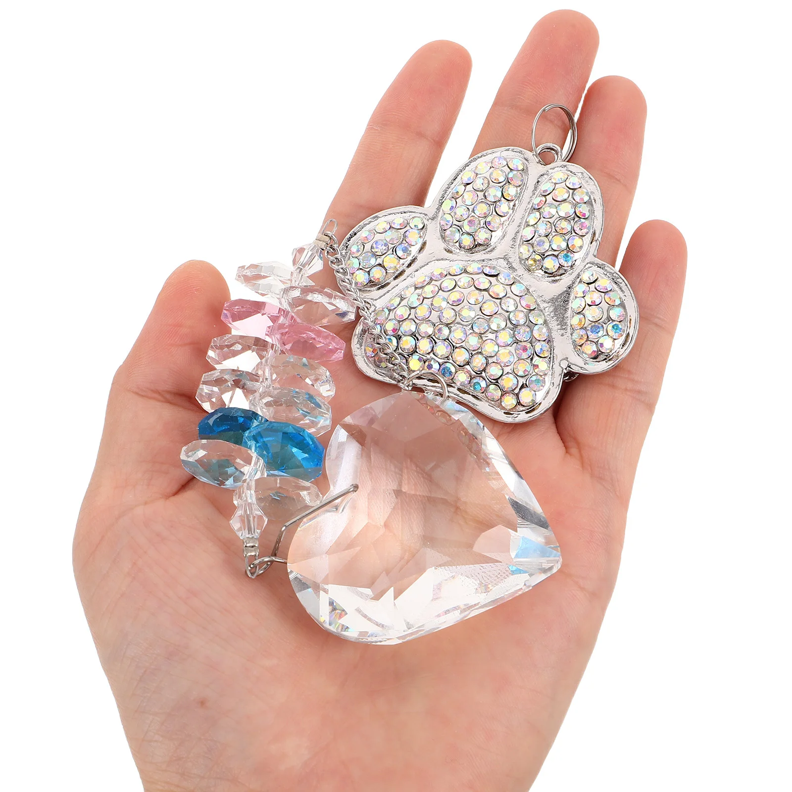 

Elegant Crystal Wind Chime with Heart Pendant - Hanging Suncatcher for Garden Outdoor Decor Patio Balcony -