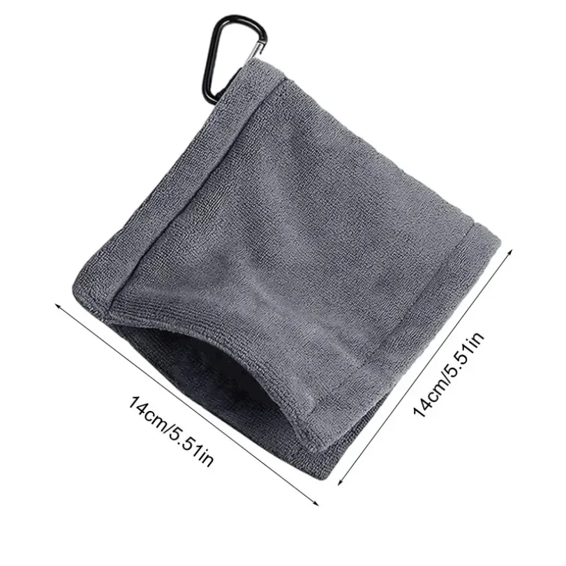 Asciugamano quadrato per la pulizia della pallina da golf in microfibra con moschettone con gancio per assorbimento d'acqua, club per pulire la testa, panno pulito 2025