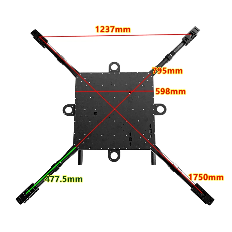 XAERO X1750 1750mm X8 Folding Frame 100kg Takeoff Carbon Fiber for Manned Industrial UAV
