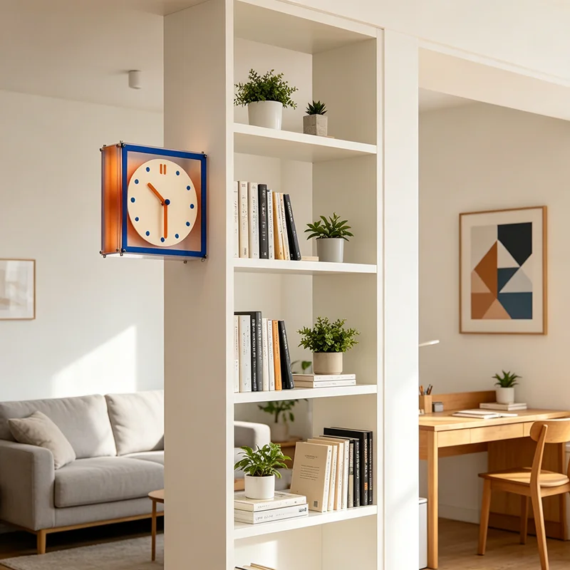 Acryl-Wanduhr mit Doppelseitiger Anzeige für Wohnzimmer, Geräuschlose Kreative Moderne Nordische Uhren, Luxuriöse Inneneinrichtung