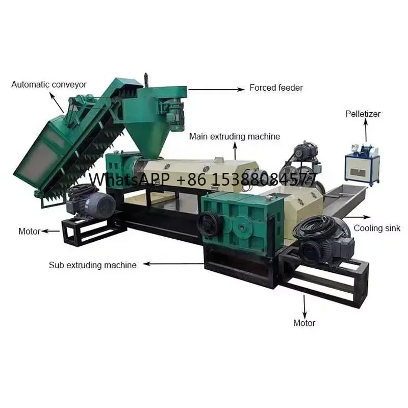 Air Cooling Plastic Film Recycles Granule Raw Material Machine Plastic Film Squeeze Drying Granulator Machine