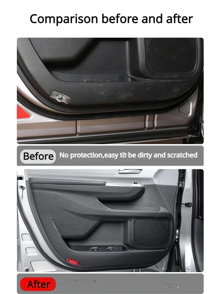 For Toyota Sienna 2021-2023 Car Door Anti Kick Pad Leather Anti-Scratch Door Edge Protective Sticker Accessories Car Styling