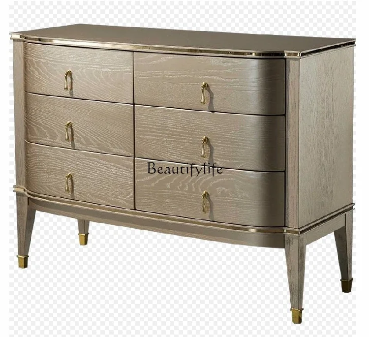 

yj19 American light luxury door cabinet Solid wood light luxury style post-modern simple living room screen partition cabinet