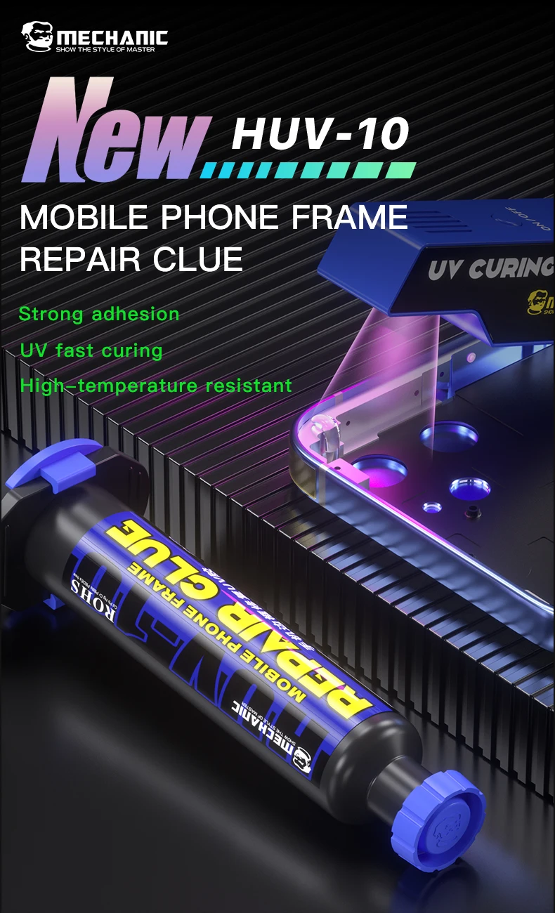 MECHANIC OFFICIAL HUV-10 Transparent Mobile Phone Repair Clue Strong Adhesion Fast Curing MultiFunctional Frame Repair UV Glue