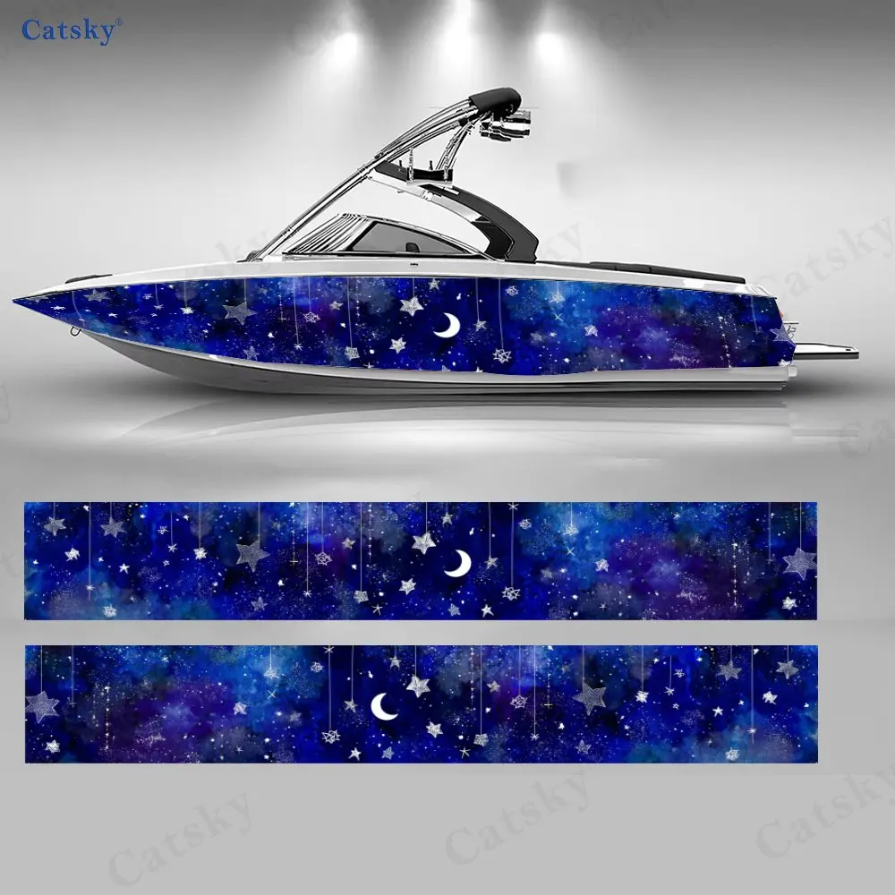 

2Pcs Illusion Night Star Dome Boat Stickers, PVC Waterproof Vinyl Wrap Decals for Fishing Boats, Durable and Stylish Design
