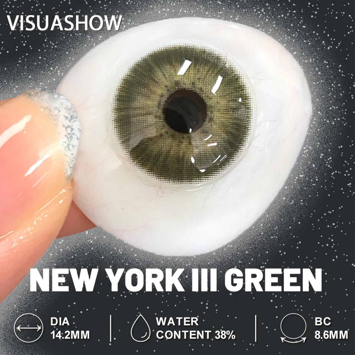 Visuashow 2 Stück Natürliche Farblinsen, Jährlich Tragbar, für Myopie mit Stärke, Weich und Bequem. Perfekt für modisches Make-up, Kosmetik und alltägliche Looks, die Ihre Schönheit unterstreichen – Detail 4