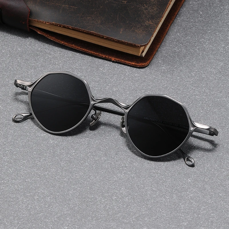 Top Quality Retro Round Men's Sunglasses Ultralight Titanium Classic Sunglass Women Summer Outdoor Driving Fishing Sun Glasses