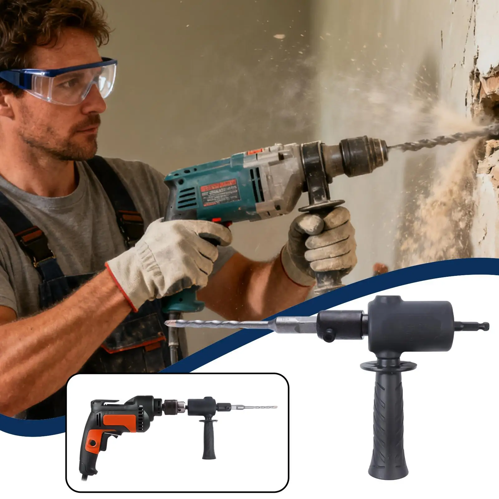 Drill Bit Adapter Wear-Resistant Tight Fit Tool Electric Drill To Hammer Conversion Head For Concrete Wall Home Repair Project